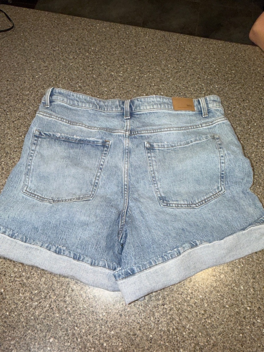 BKE Light Blue Rolled Hem Denim Shorts - Picture 3 of 3